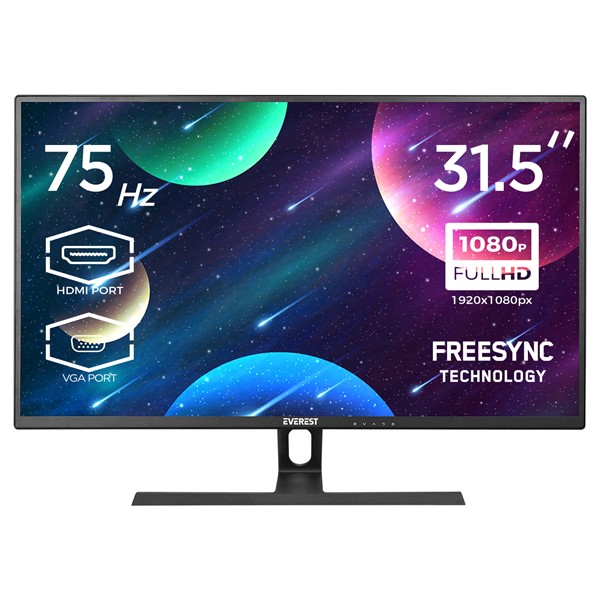 Everest M-835 31.5 75Hz 5msGtoG BOE IPS FreesyncHDRFW Full HD Siyah Flat PC Led Monitör