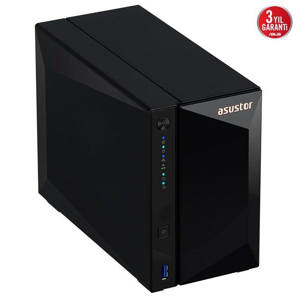 ASUSTOR AS3302T v2 REALTEK QC 2 GB RAM- 2-diskli Nas Server Disksiz