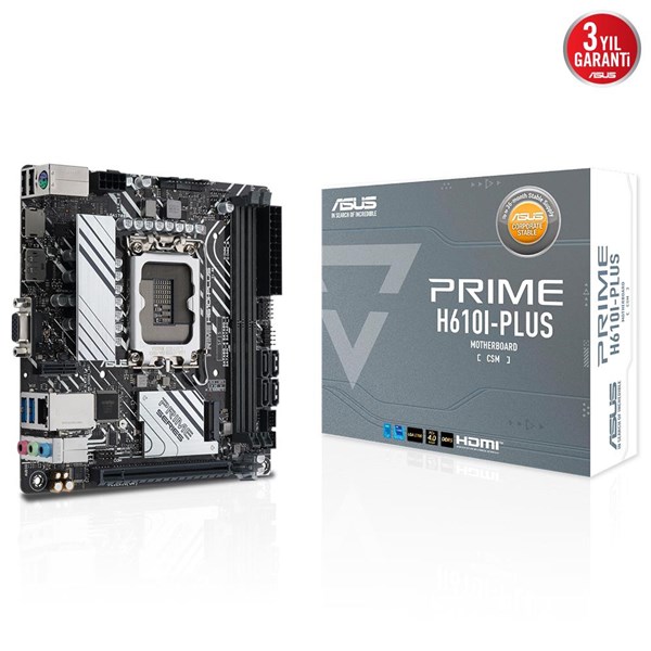 ASUS PRIME H610I-PLUS-CSM DDR5 HDMI-DP PCIE 4.0 1700p mITX