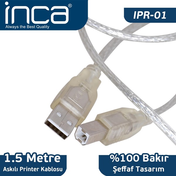 INCA 1.5metre IPR-01 USB Yazıcı Kablosu