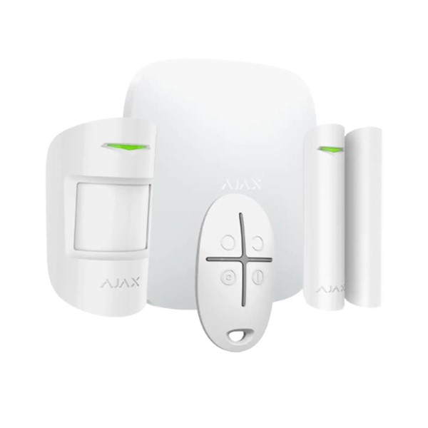 AJAX Starter Hub Kit Kablosuz Alarm Seti Keypad Yok Beyaz