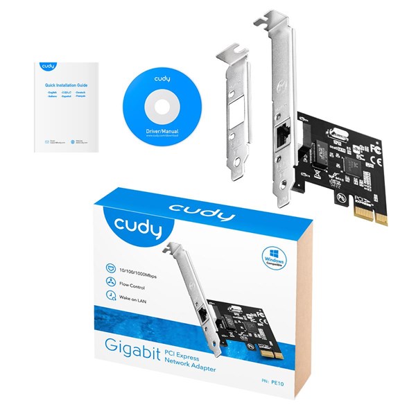 CUDY PE10 Gigabit 1port PCI-E Ethernet