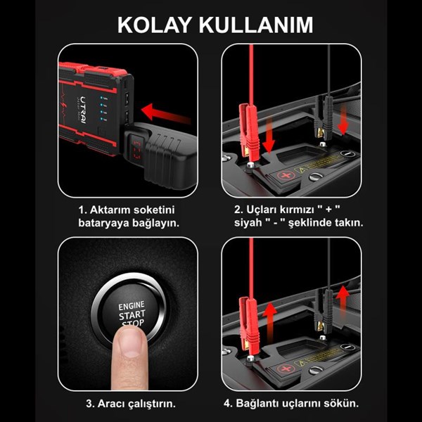 UTRAI Jstar Mini 13000mAh Jump Starter Taşınabilir Akü Takviye Kiti JS-MINI