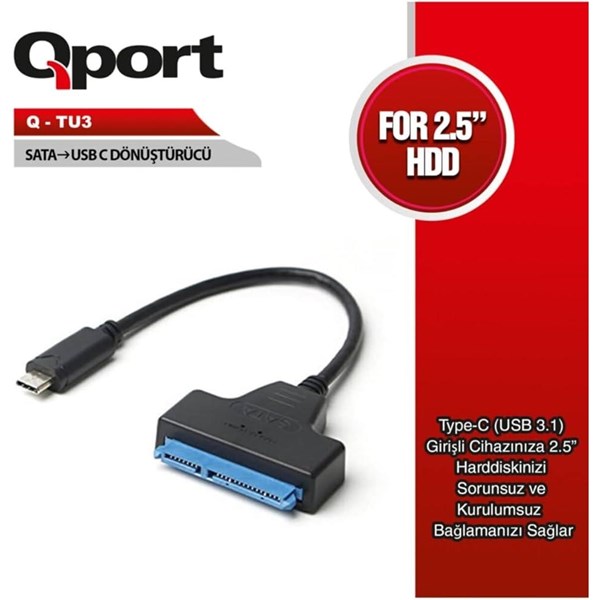 QPORT Q-TU3 TYPE-C/SATA Çevirici Kablo