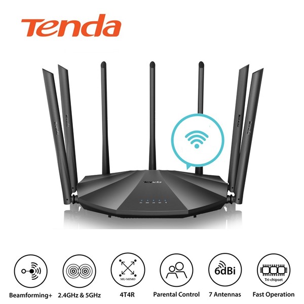 TENDA AC23 2033mbps AC2100 Dual Band Mesafe Genişletici Router