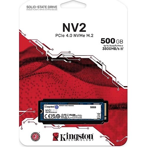 KINGSTON 500GB NV2 SNV2S/500G 3500- 2100MB/s M2 PCIe NVMe Gen3 Disk