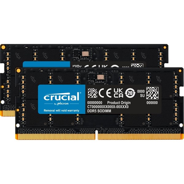 CRUCIAL 64GB 2X 32GB DDR5 5600MHZ NOTEBOOK RAM VALUE CT2K32G56C46S5