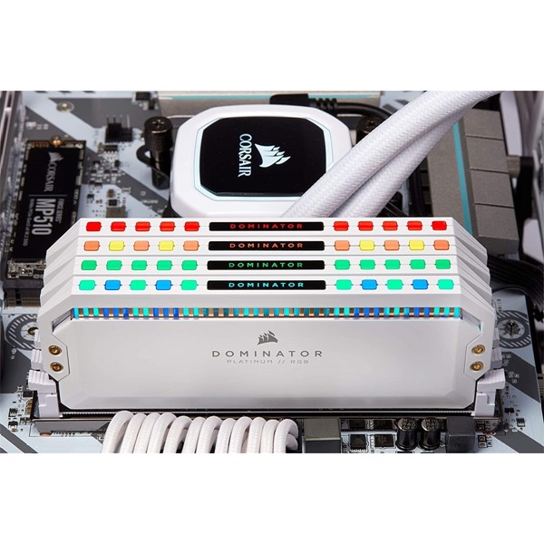  CORSAIR 16GB 2X 8GB DDR 4000MHZ CL19 DUAL KIT PC RAM DOMINATOR PLATINUM RGB CMT16GX4M2K4000C19W BEYAZ