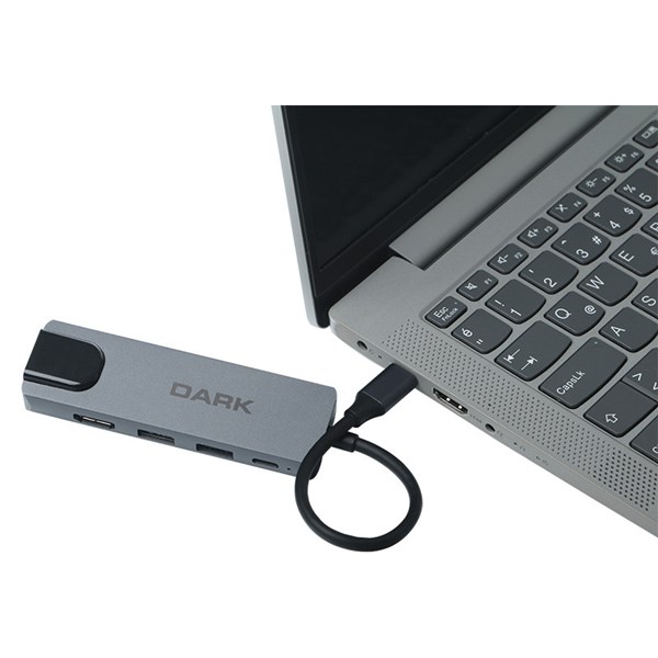 DARK DK-AC-U31X46 Type-C to Ethernet / HDMI / USB 3.0 - USB 2.0 / USB-C PD 65W Macbook Pro/Air  Notebook/Ultrabook için Port Çoklayıcı HUB