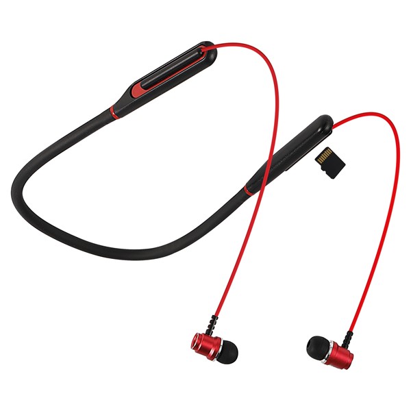 Asonic AS-XBK65 Kırmızı Boyun Askılı Mıknatıslı Bluetooth TF Kart Spor Kulak içi Kulaklık