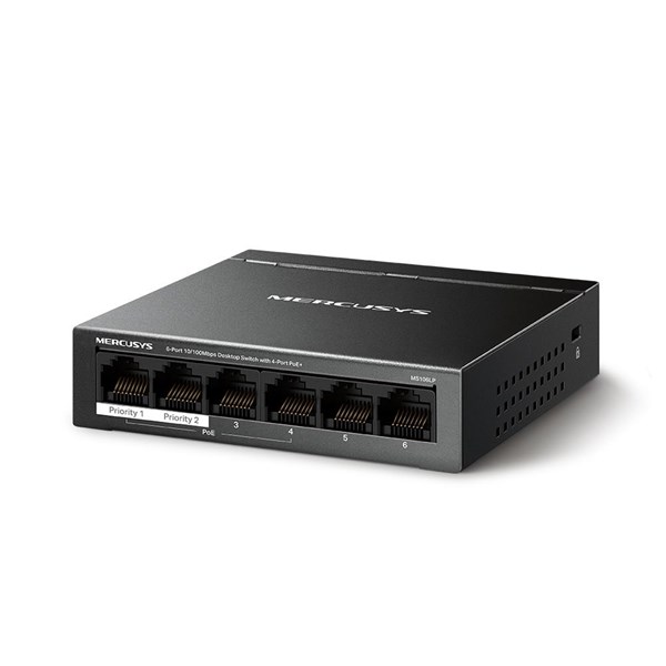 TP-LINK 6port MS106LP 10/100 YÖNETİLEMEZ 30W 4-PORT POE SWITCH