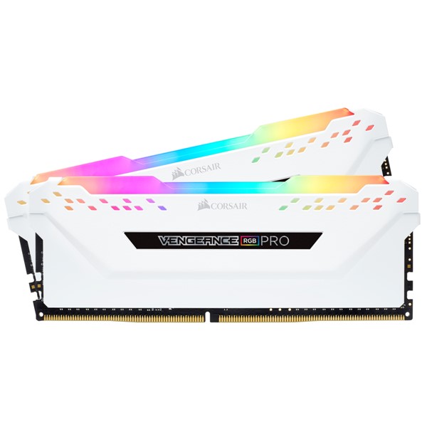 CORSAIR 16GB 2X 8GB DDR4 3200MHZ CL16 RGB DUAL KIT PC RAM VENGEANCE RGB PRO CMW16GX4M2C3200C16W BEYAZ