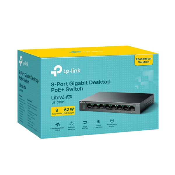 TP-LINK 8port LS108GP Gigabit Yönetilemez Switch