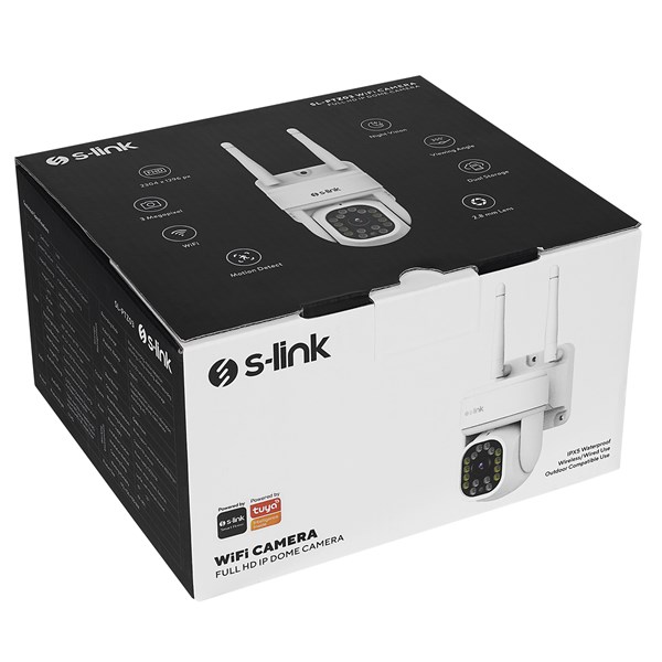 S-link SL-PTZ03 3MP Lens 2.8 mm Hareket algılamalı Smart TF Kart Dual Band Wifi IP Kamera Tuya